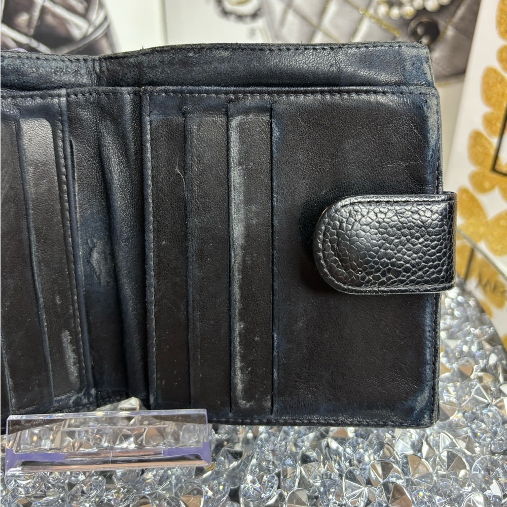 Chanel IMPERFECT CC compact bifold wallet in black caviar leather GUC - Picture 7 of 12